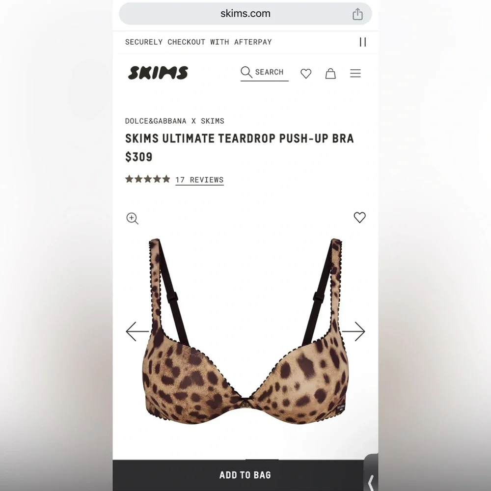 DOLCE & GABBANA x SKIMS gabbylultimate teardrop push up bra leopard new in box - Picture 5 of 8